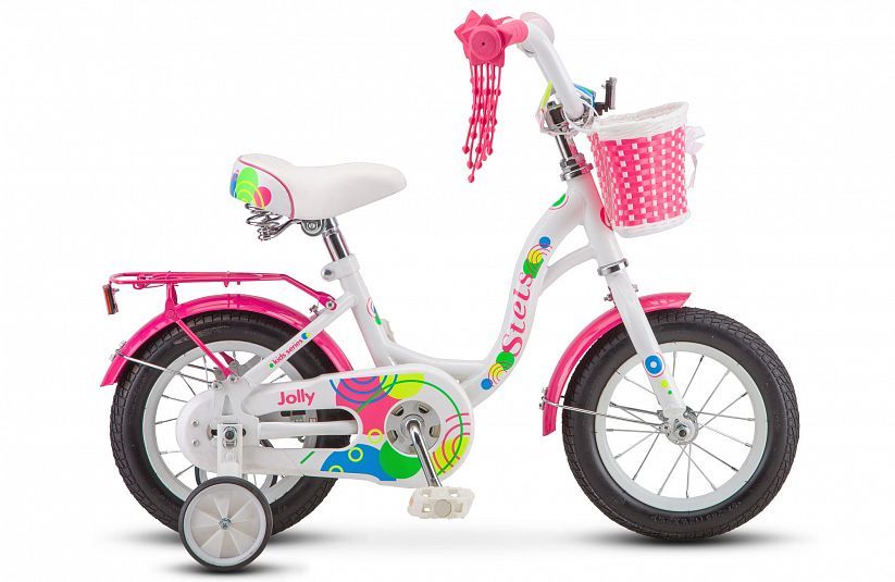 Велосипед Jolly 12" (8" Белый/розовый), арт. V010