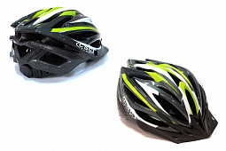 Шлем велосипедный Medea CS-1800 ,р-р L/XL(58-62cm),черный-зеленый,инд.упаковка